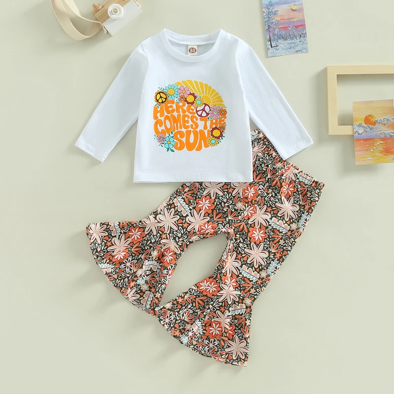 Модные комплекты детской одежды для девочек, футболка с длинным рукавом и надписью и цветочные расклешенные длинные брюки, повседневные на...
Модные комплекты детской одежды для девочек, футболка с длинным рукавом и надписью и цветочные расклешенные длинные брюки, повседневные на...