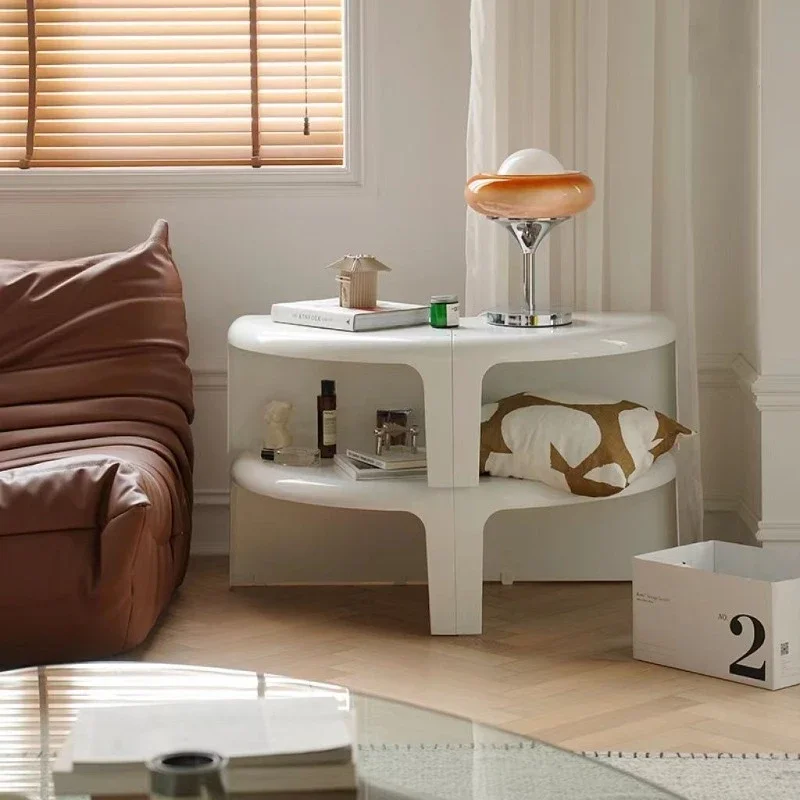 

Скандинавский комбинированный пластиковый боковой столик, современные круглые простые журнальные столики, эстетичный портативный стол, вспомогательная мебель для спальни