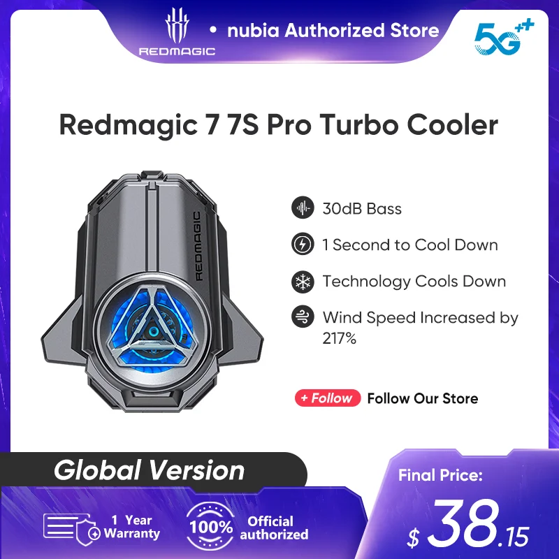 Nubia RedMagic Turbo Cooler для RedMagic 7 / 7 Pro / 7S Pro Cooler, игровой вентилятор для телефона, охлаждающая док-станция для телефона на Android, ширина 70-82 мм
Nubia RedMagic Turbo Cooler для RedMagic 7 / 7 Pro / 7S Pro Cooler, игровой вентилятор для телефона, охлаждающая док-станция для телефона на Android, ширина 70-82 мм