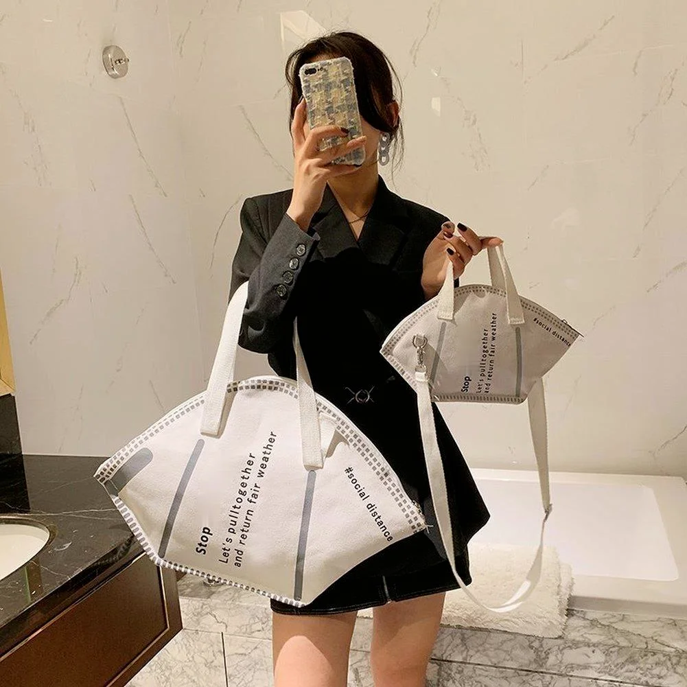 Large Capacity Handbags Casual Women Canvas Tote Bag Creative Hobos Mask Shoulder Bags Female Fashion Trendy Ladies Shopper Bags
Large Capacity Handbags Casual Women Canvas Tote Bag Creative Hobos Mask Shoulder Bags Female Fashion Trendy Ladies Shopper Bags