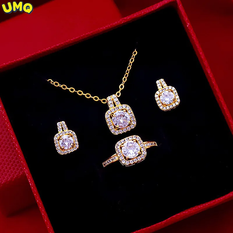 Three Piece Fashion Micro Set Zircon Set Women's Vietnam Gold Earrings Rings Necklace Perfume Bottle Set Jewelry
Three Piece Fashion Micro Set Zircon Set Women's Vietnam Gold Earrings Rings Necklace Perfume Bottle Set Jewelry