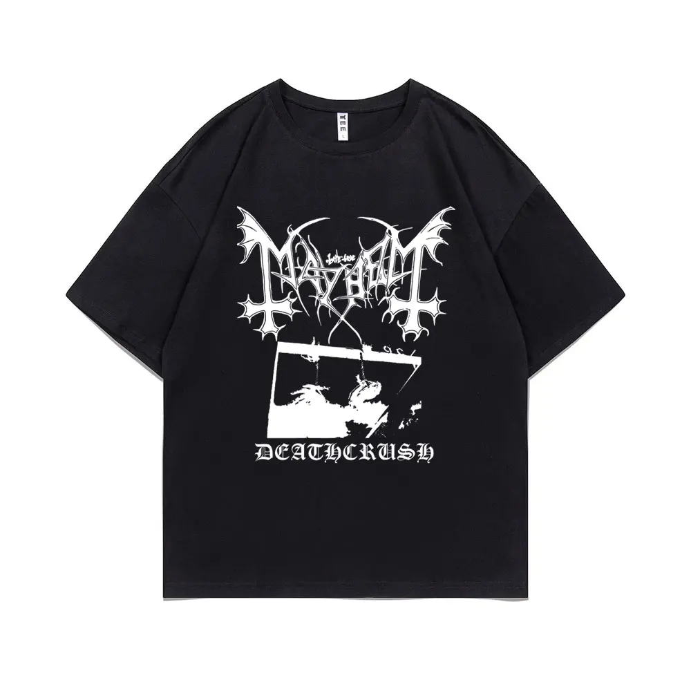 Mayhem Deathcrush Album Graphic T-shirts Men Women Vintage Rock Gothic Oversized Tshirt Tops Men's Crewneck Pure Cotton T Shirt
Mayhem Deathcrush Album Graphic T-shirts Men Women Vintage Rock Gothic Oversized Tshirt Tops Men's Crewneck Pure Cotton T Shirt