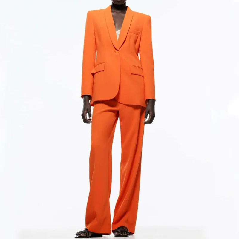 2022 spring new women single row straight tube suit Blazer + pants two-piece Suits/single Pant pink orange purple blue green L
2022 spring new women single row straight tube suit Blazer + pants two-piece Suits/single Pant pink orange purple blue green L