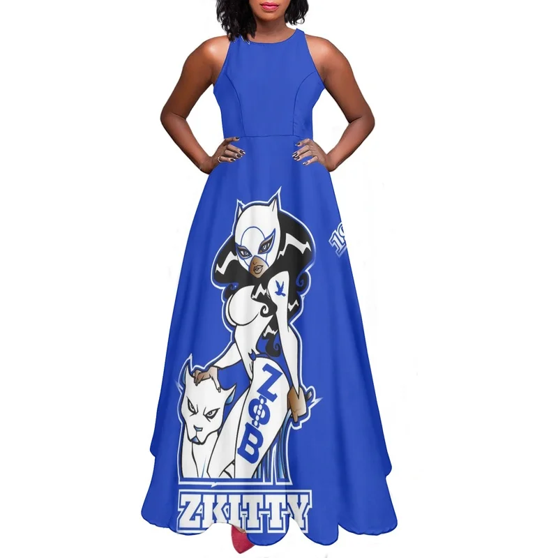 

Zeta Phi Beta Pattern Female Sling Flare Dresses Summer Streetwear Women Vestidos Dress One Piece Girls Long Sundress Clothing