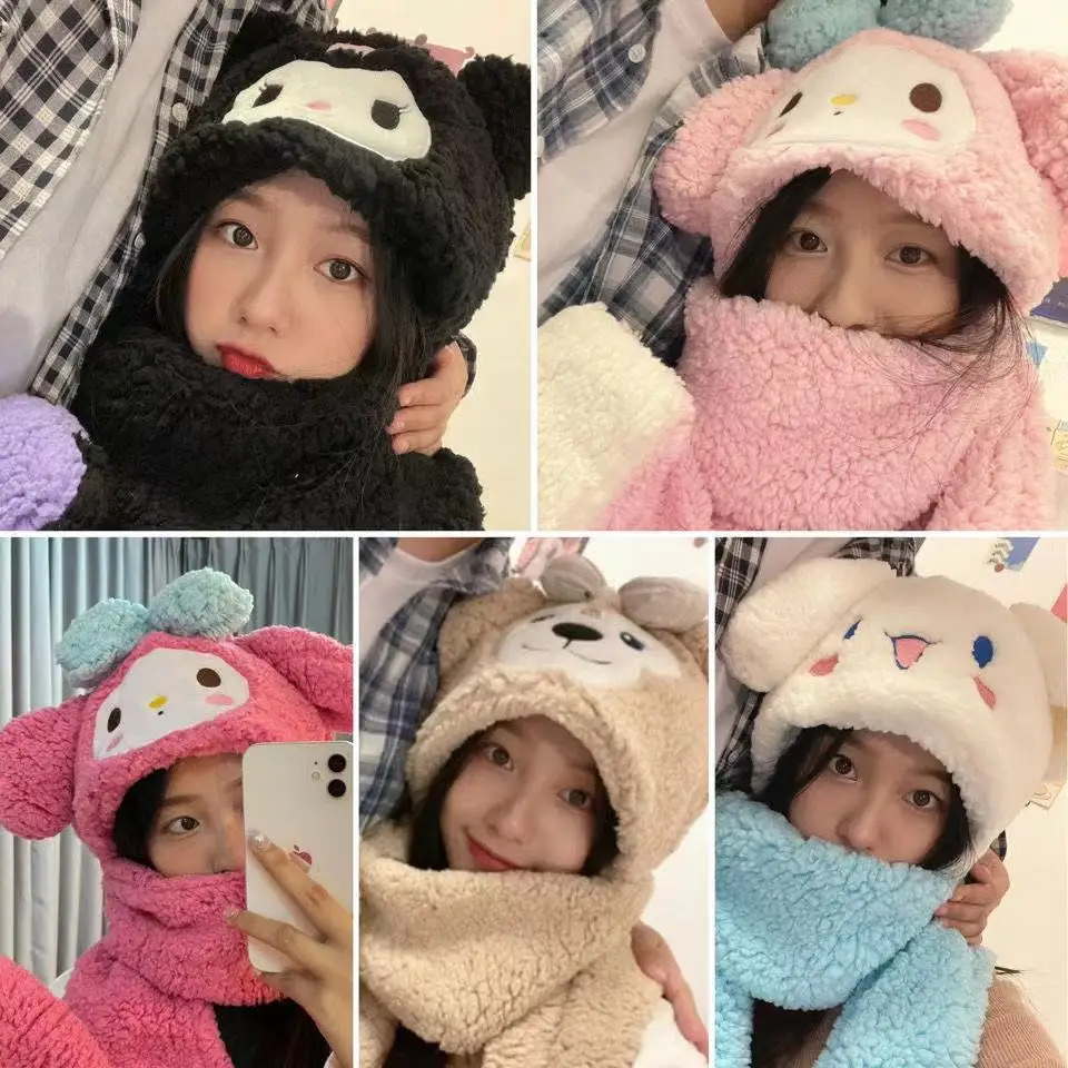 Kawaii Sanrios 3 в 1 перчатки шарф шапка зимняя женская теплая плюшевая шапка шарф Набор Аниме Kuromi Cinnamoroll My Melody милый мультяшный подарок
Kawaii Sanrios 3 в 1 перчатки шарф шапка зимняя женская теплая плюшевая шапка шарф Набор Аниме Kuromi Cinnamoroll My Melody милый мультяшный подарок