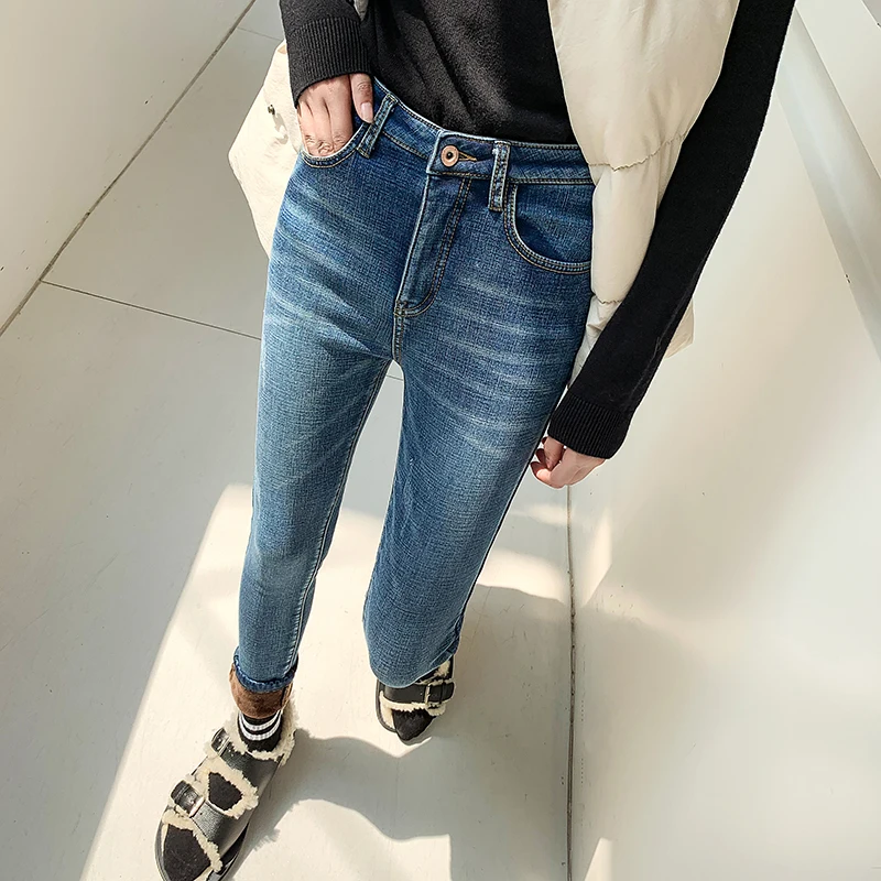Women's Winter Thickening and Velvet Fashion Skinny Jeans High-waist Slim Stretch Ladies Fleece Warmth Casual Denim Pencil Pants
Women's Winter Thickening and Velvet Fashion Skinny Jeans High-waist Slim Stretch Ladies Fleece Warmth Casual Denim Pencil Pants