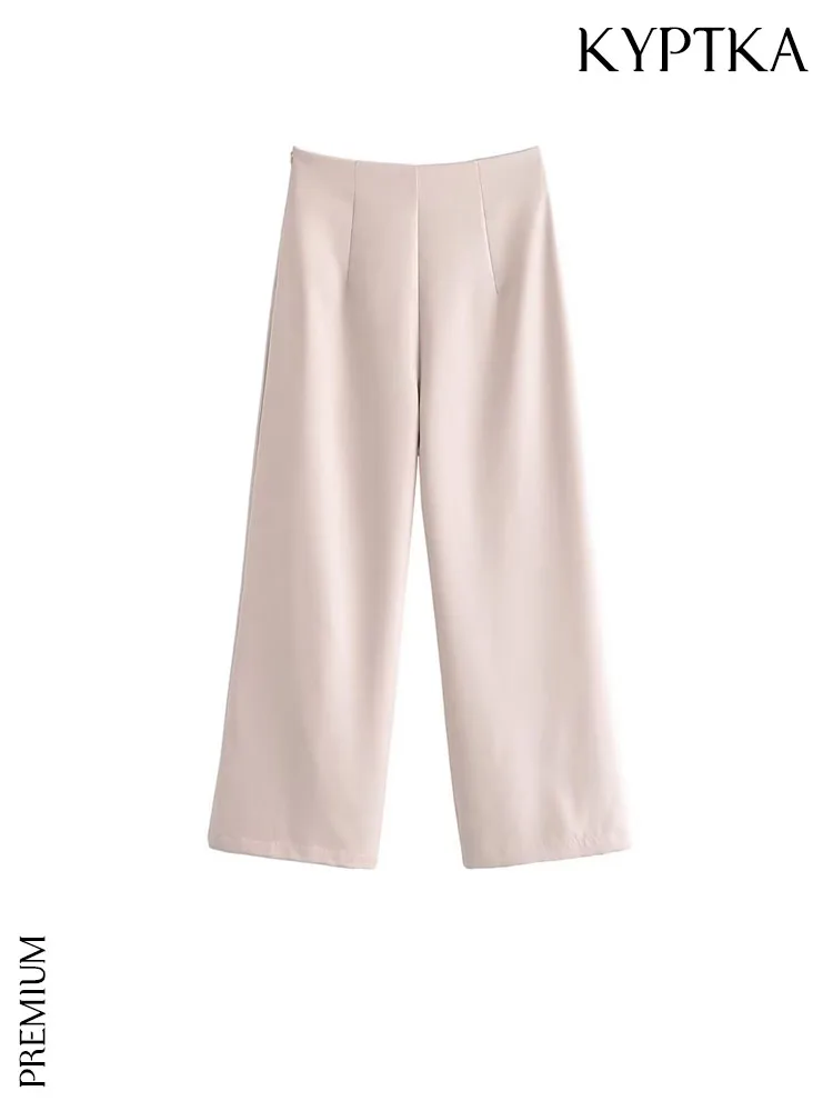 KYPTKA Women Fashion Office Wear Wide Leg Pants Vintage High Waist Side Zipper Female Trousers Mujer
KYPTKA Women Fashion Office Wear Wide Leg Pants Vintage High Waist Side Zipper Female Trousers Mujer