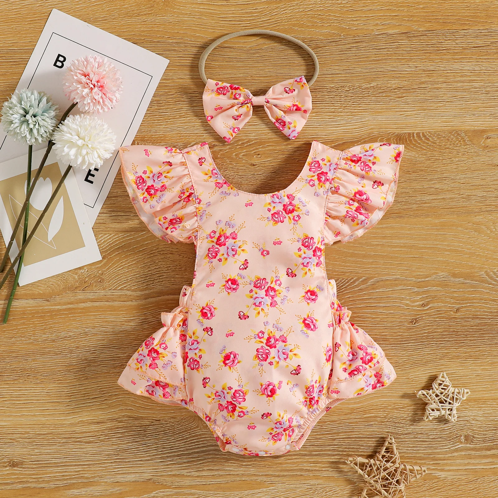 Floral Print Cute Princess Bodysuit for Kid Baby Girls Summer Fashion Ruffle Short Sleeve Romper Headwear Two Pieces Outfits
Floral Print Cute Princess Bodysuit for Kid Baby Girls Summer Fashion Ruffle Short Sleeve Romper Headwear Two Pieces Outfits