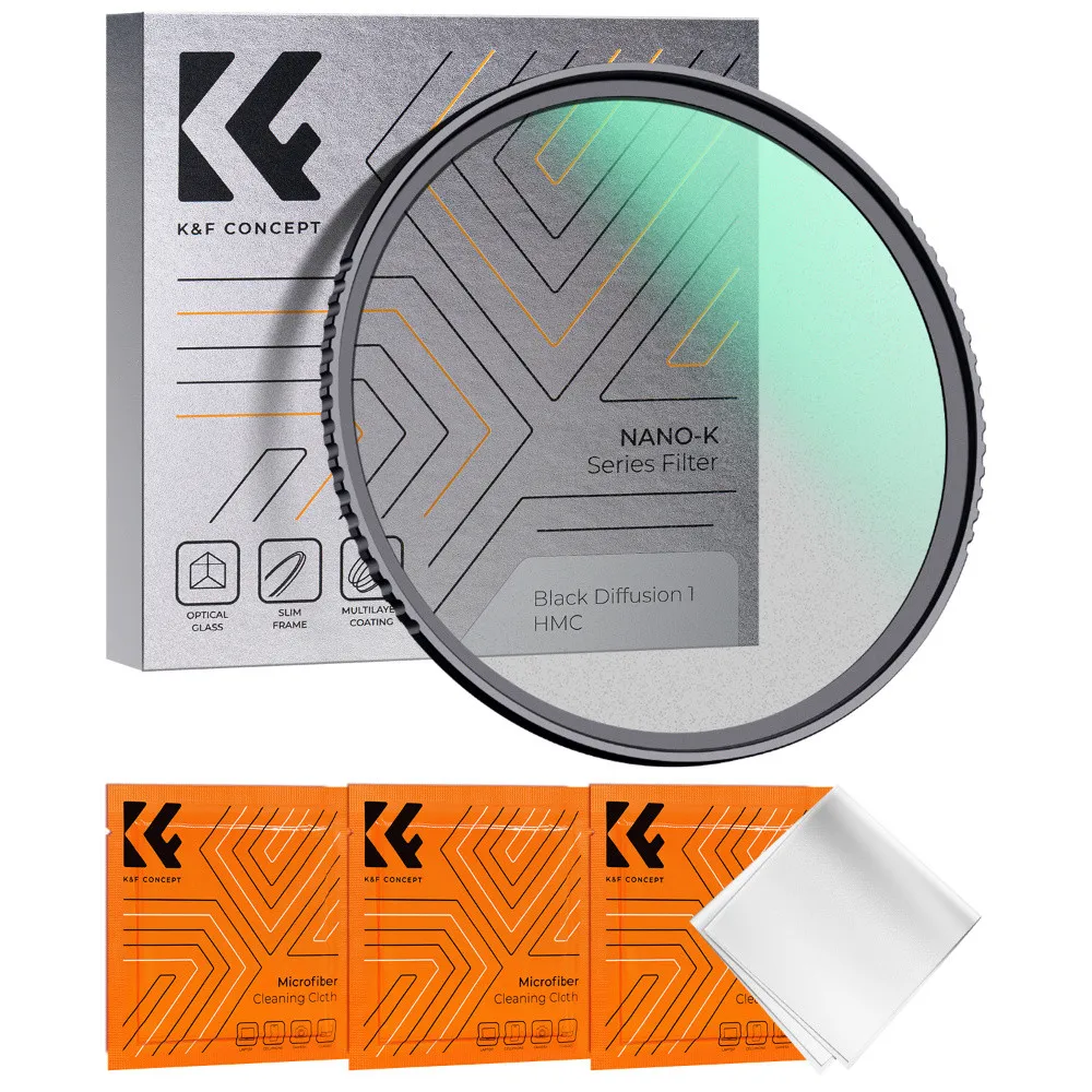 K&F Concept Nano-K Series 67mm 72mm 77mm 82mm Black Diffusion 1 Filter Mist Cinematic Effect Filter with 18 Multi-Layer Coatin
K&F Concept Nano-K Series 67mm 72mm 77mm 82mm Black Diffusion 1 Filter Mist Cinematic Effect Filter with 18 Multi-Layer Coatin