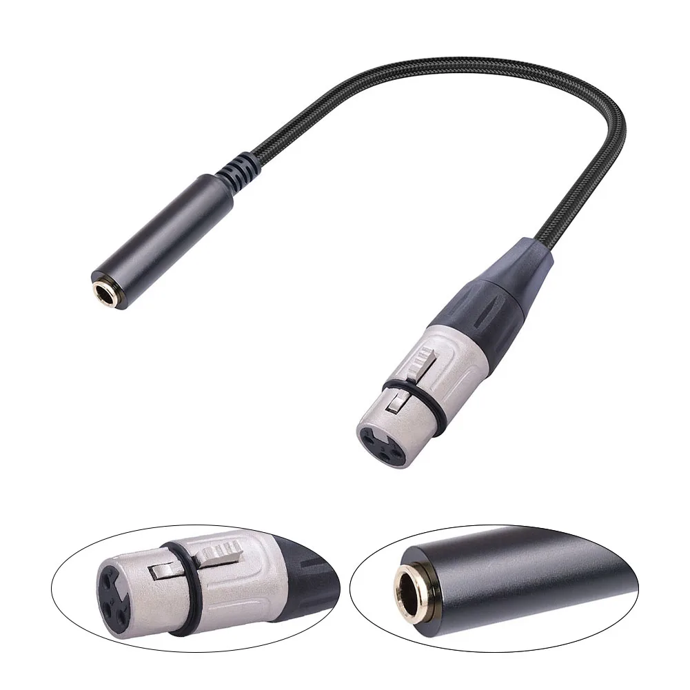Audio Mic Microphone Adapter Connector Mini XLR 3 Pin Female XLR To Quarter Inch TRS Female Plug SLR Camera Converter Mic
Audio Mic Microphone Adapter Connector Mini XLR 3 Pin Female XLR To Quarter Inch TRS Female Plug SLR Camera Converter Mic