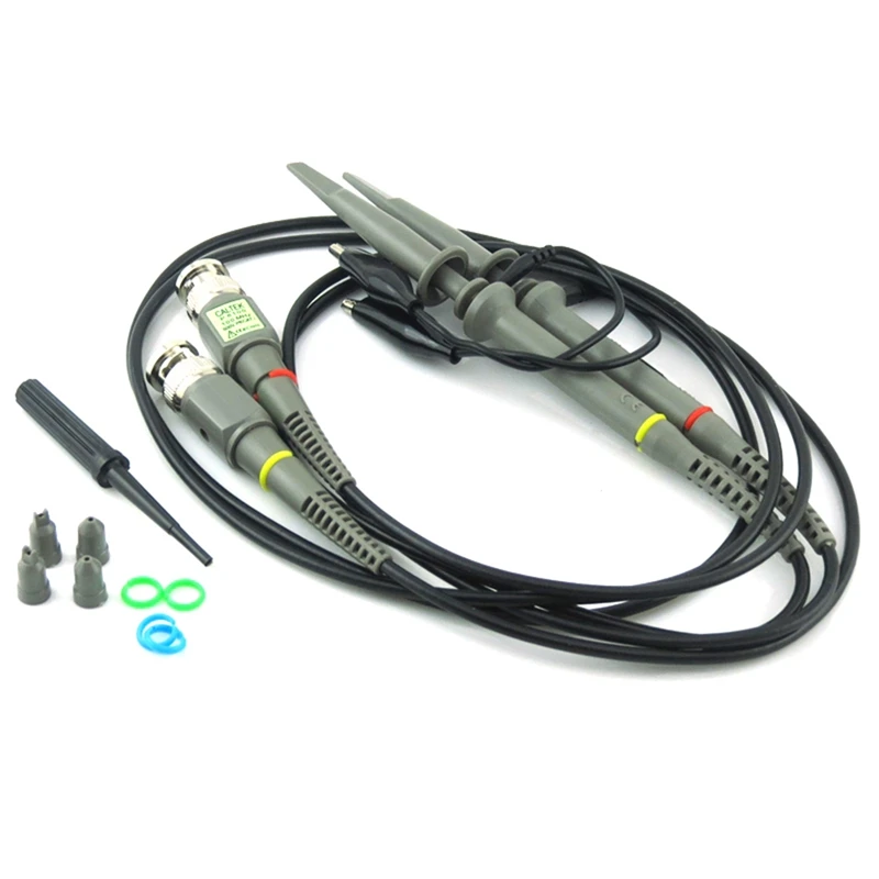 

2Pc P6100 BNC Oscilloscope Probe Kit 100Mhz 1X 10X High Precision Scope Analyzer Alligator Clip Probes Test Leads