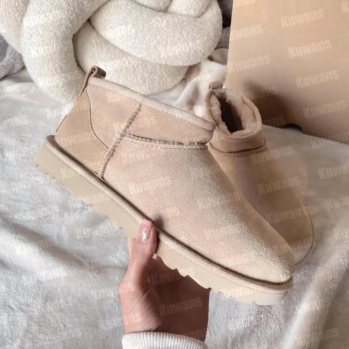 

Designer Classic Ultra Mini Boots Snow Boot Platform Short Women Men Fur Sheepskin Tasman Tazz Chestnut Sand Mustard Seed Beige