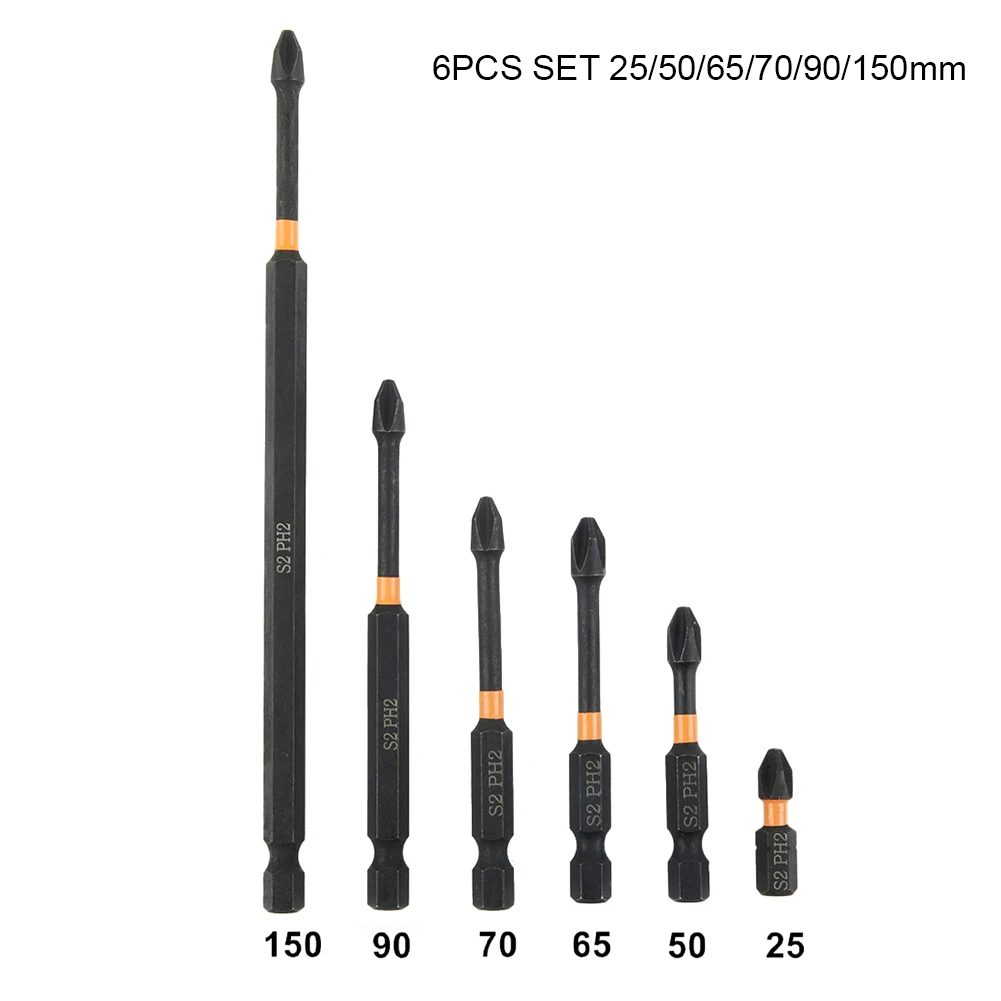 6 Pcs Cross Drill Bit PH2 Screwdriver Bit Magnetic Alloy Steel 25-150mm 1/4'' Shank Power Impact Drill Screwdriver Accessories
6 Pcs Cross Drill Bit PH2 Screwdriver Bit Magnetic Alloy Steel 25-150mm 1/4'' Shank Power Impact Drill Screwdriver Accessories