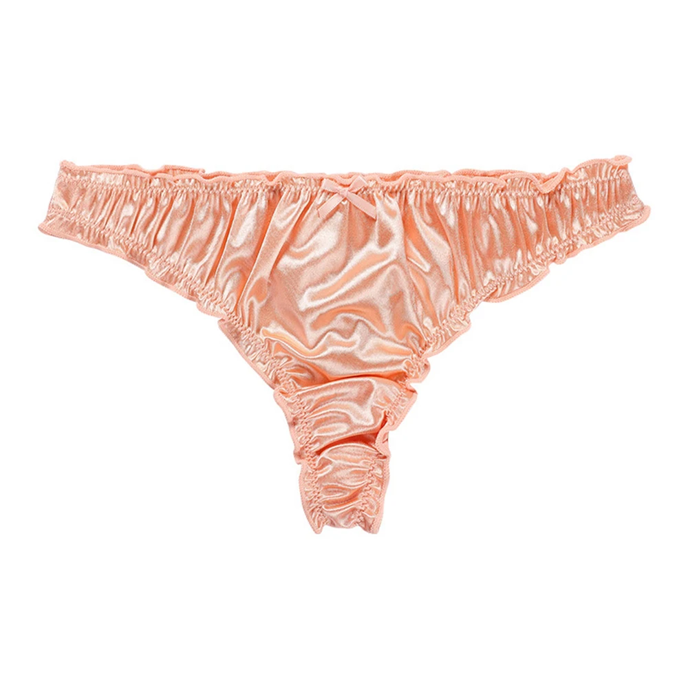 Women Comfy Falbala Panties Silk Satin Thong G-string Knickers High Waist Sexy Lingerie Underwear Oil Shiny Solid Panties
Women Comfy Falbala Panties Silk Satin Thong G-string Knickers High Waist Sexy Lingerie Underwear Oil Shiny Solid Panties