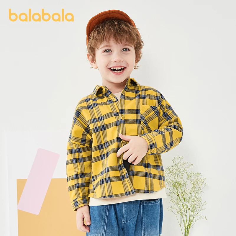 Рубашка с длинным рукавом для мальчиков, в клетку 
Рубашка с длинным рукавом для мальчиков, в клетку