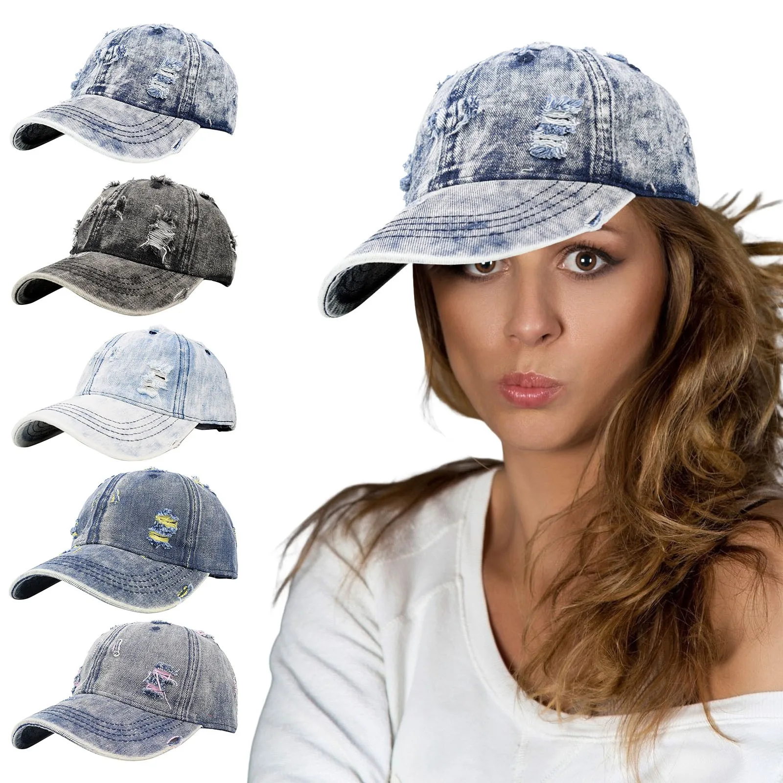 Vintage Washed Denim Baseball Cap Women Men Ripped Jeans Unisex Cotton Sport Hat Outdoor Soft Breathable Versatile Sunshade Caps
Vintage Washed Denim Baseball Cap Women Men Ripped Jeans Unisex Cotton Sport Hat Outdoor Soft Breathable Versatile Sunshade Caps