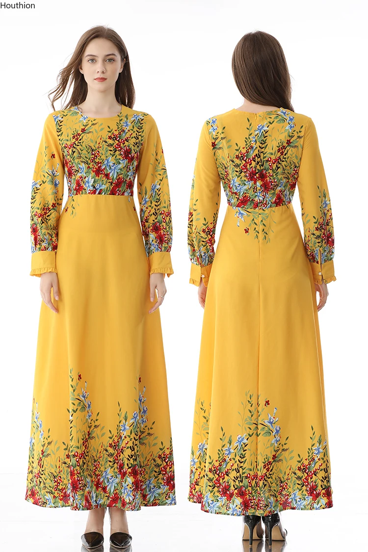 Houthion 2021 New Muslim Long Dresses Sleeve Zipper Flower Print Robe Fashion Loose Plus Size Maxi Dress
Houthion 2021 New Muslim Long Dresses Sleeve Zipper Flower Print Robe Fashion Loose Plus Size Maxi Dress