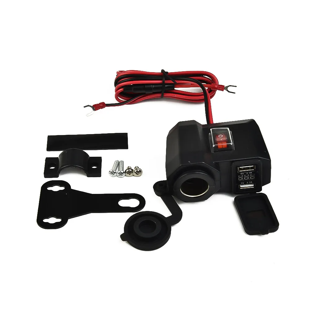 12V-24V Motorcycle Cigarette Lighter Socket Outlet Dual USB Charger LED Voltmeter+Switch Display Power Bank Cigarette Lighter
12V-24V Motorcycle Cigarette Lighter Socket Outlet Dual USB Charger LED Voltmeter+Switch Display Power Bank Cigarette Lighter