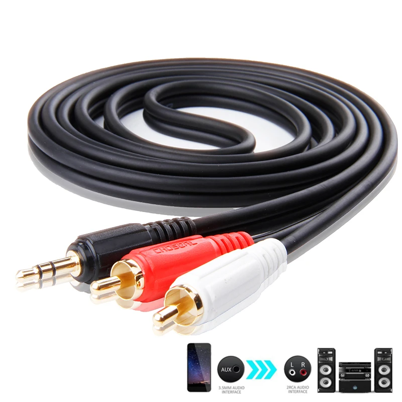 3.5mm Male Stereo To 2 RCA Connector Audio Speaker Video AV Adapter Cables For Laptop TV DVD MP4 Extension Cord Conversion Line 
3.5mm Male Stereo To 2 RCA Connector Audio Speaker Video AV Adapter Cables For Laptop TV DVD MP4 Extension Cord Conversion Line