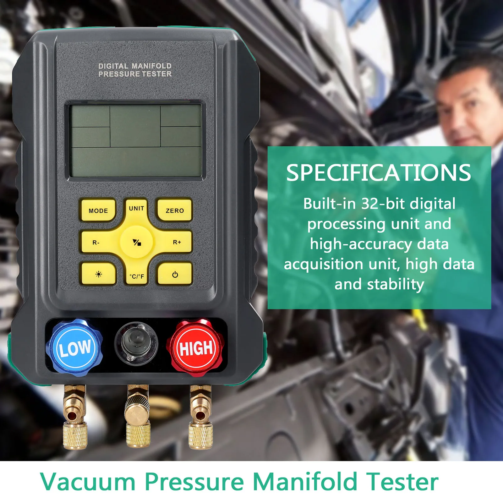 Pneumatic Air Pressure Gauge Refrigeration Digital Vacuum Pressure Manifold Tester Air Conditioning Diagnostic Apparatus
Pneumatic Air Pressure Gauge Refrigeration Digital Vacuum Pressure Manifold Tester Air Conditioning Diagnostic Apparatus
