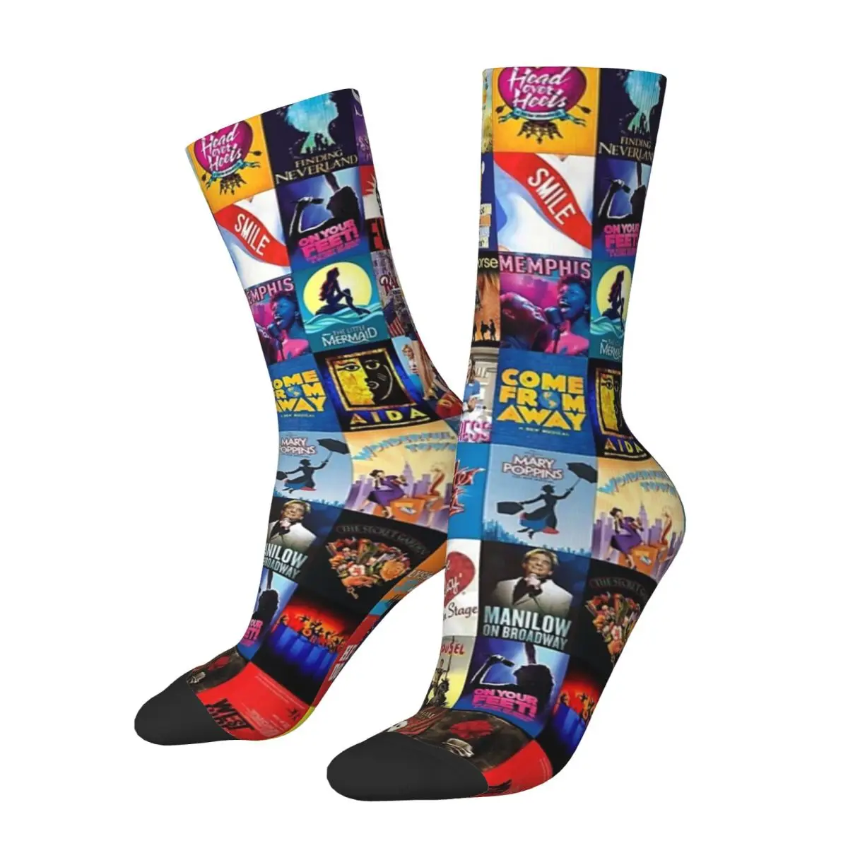 Гетры для театра Бродвея, гетры в стиле Харадзюку, поглощающие пот, всесезонные длинные носки, аксессуары для мужчин и женщин, подарок на день рождения 
Гетры для театра Бродвея, гетры в стиле Харадзюку, поглощающие пот, всесезонные длинные носки, аксессуары для мужчин и женщин, подарок на день рождения