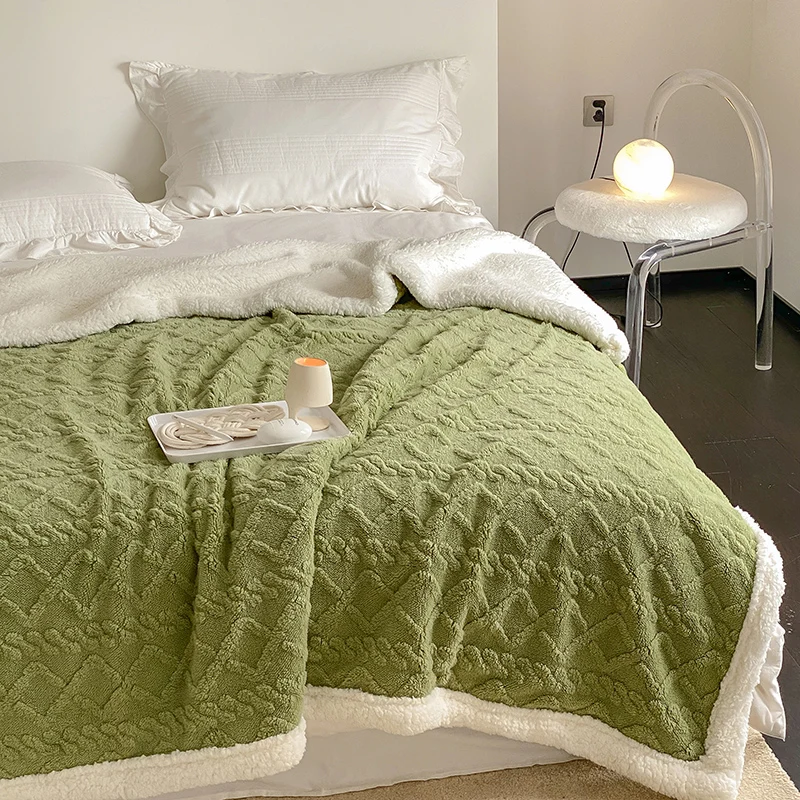 

Толстое Зимнее теплое одеяло для кровати, искусственные одеяла из кашемира ягненка, Утяжеленные одеяла, мягкое теплое удобное одеяло
