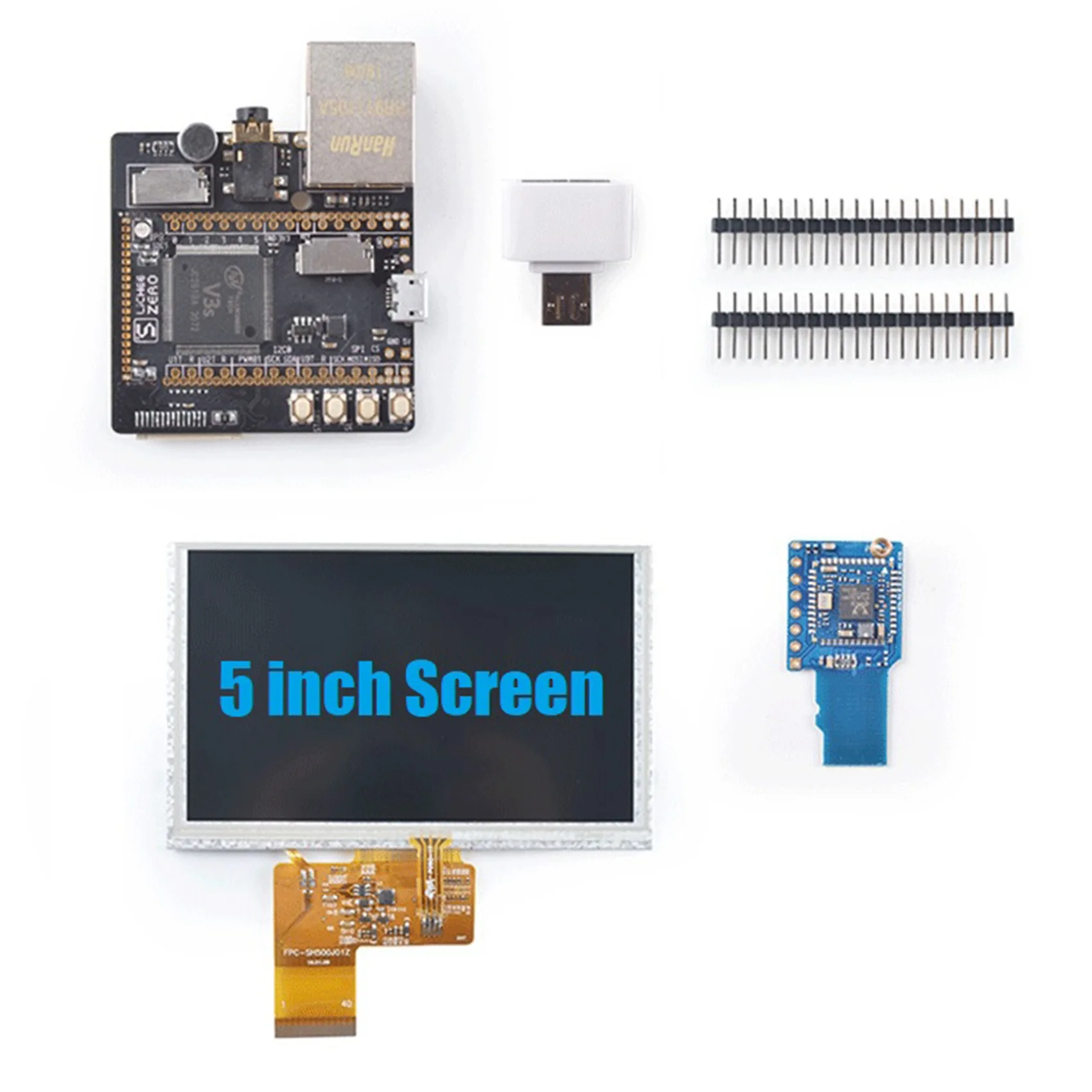 Материнская плата для Sipeed Lichee Zero Dock + модуль WiFi + Bluetooth + 5-дюймовая плата расширения экрана V3S макетная плата
Материнская плата для Sipeed Lichee Zero Dock + модуль WiFi + Bluetooth + 5-дюймовая плата расширения экрана V3S макетная плата