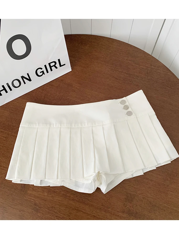 Japanese Preppy Style Sweet White Pleated Skirt Shorts Women High Waist Girls Harajuku A-Line Mini Skirt Y2k Skort Streetwear
Japanese Preppy Style Sweet White Pleated Skirt Shorts Women High Waist Girls Harajuku A-Line Mini Skirt Y2k Skort Streetwear