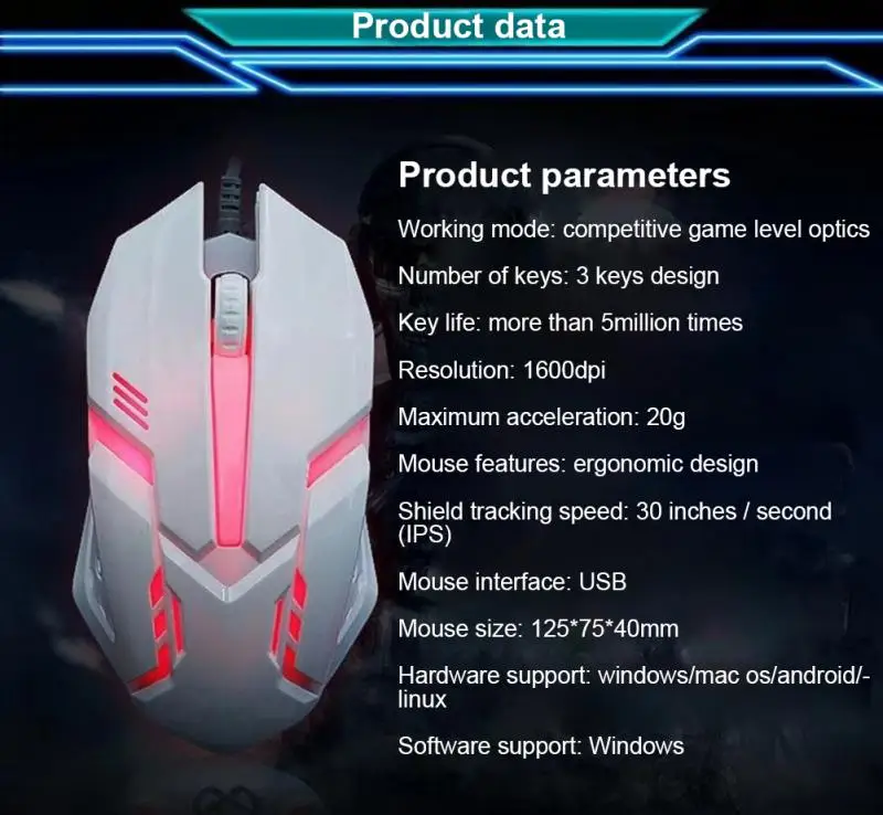 Wired Flank Cable Optical Mice Gaming Mouse Office Competitive Colorful Mouse Backlit Gaming Mouse For Computer Laptop Gamer
Wired Flank Cable Optical Mice Gaming Mouse Office Competitive Colorful Mouse Backlit Gaming Mouse For Computer Laptop Gamer