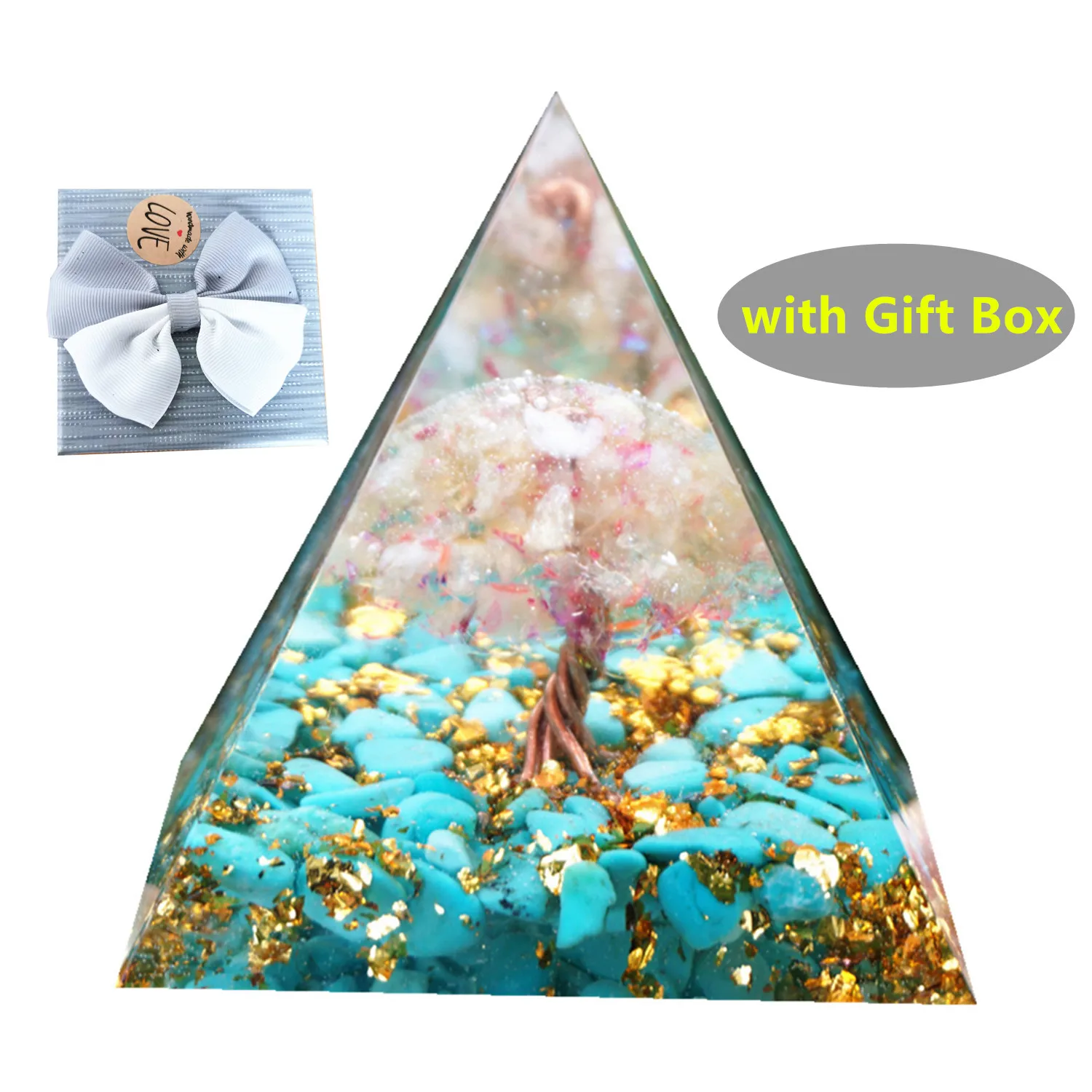 Пирамида оргонит дерево жизни цитрин бирюза 
Пирамида оргонит дерево жизни цитрин бирюза