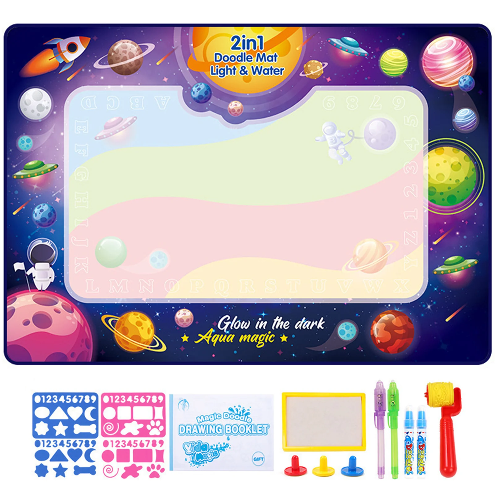 Aqua Magic Doodle Mat Kids Water Doodle Mat Fluorescent Painting Water Drawing Doodling Mat Space Themed Educational Painting
Aqua Magic Doodle Mat Kids Water Doodle Mat Fluorescent Painting Water Drawing Doodling Mat Space Themed Educational Painting
