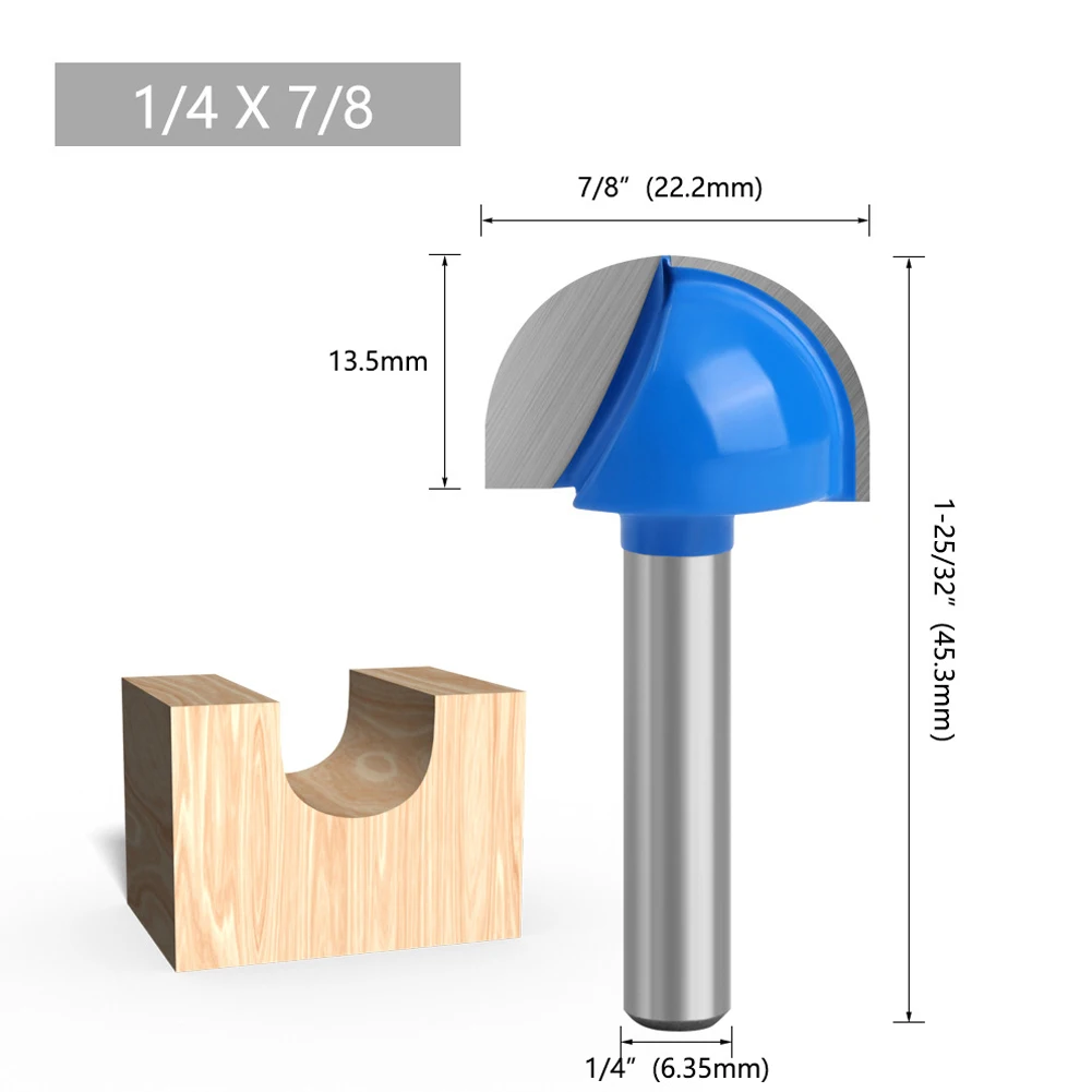 8pcs 6.35mm Shank Router Bits Round Head Milling Cutters Carbide For Composition Materials Plywood Hard Soft Woodworking Tools
8pcs 6.35mm Shank Router Bits Round Head Milling Cutters Carbide For Composition Materials Plywood Hard Soft Woodworking Tools