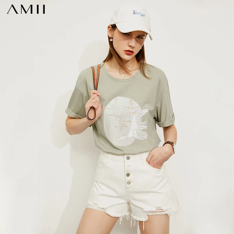 Amii Minimalism Summer New Tshirt For Women Vintage Oneck Printed Loose Women's Tops Causal Women's Tshirt 12140428
Amii Minimalism Summer New Tshirt For Women Vintage Oneck Printed Loose Women's Tops Causal Women's Tshirt 12140428