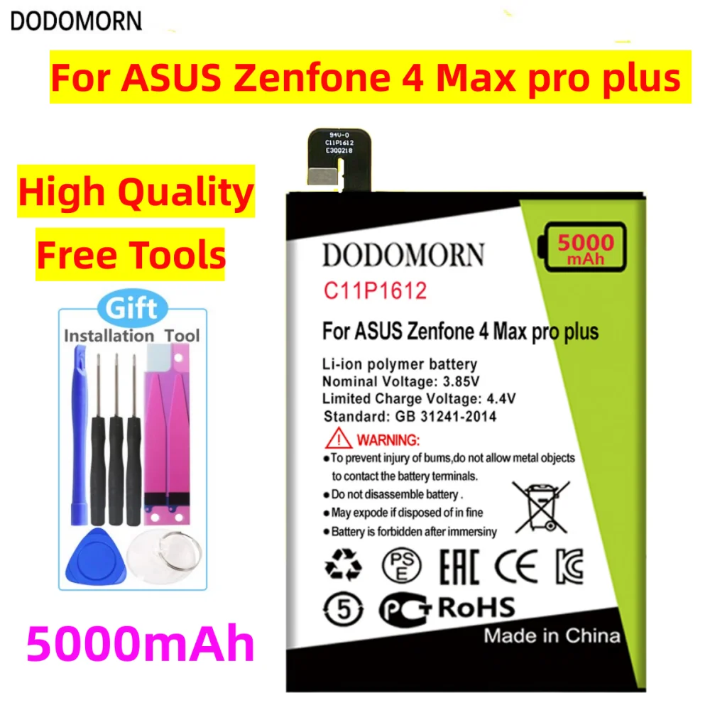 DODOMORN C11P1612 Battery For ASUS Zenfone 4 Max pro plus ZC554KL X00ID 5.5 For Asus Zenfone 3 ZOOM ZE553KL Z01HDA Phone Bateria
DODOMORN C11P1612 Battery For ASUS Zenfone 4 Max pro plus ZC554KL X00ID 5.5 For Asus Zenfone 3 ZOOM ZE553KL Z01HDA Phone Bateria