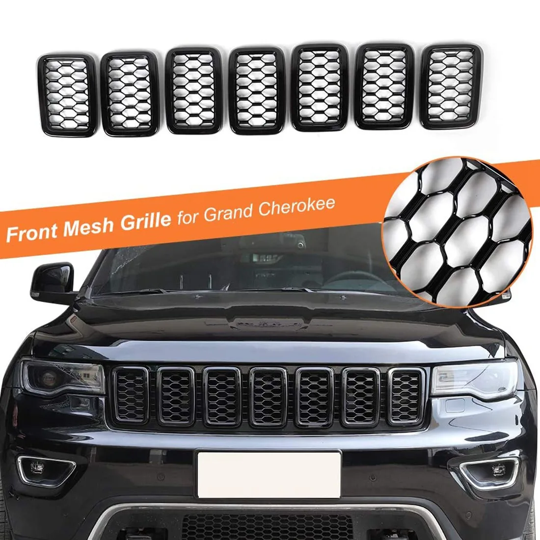 Передние сетчатые вставки для гриля, кольца для телефона, для Jeep Grand Cherokee 2017 2018 2019 2020 (черный)
Передние сетчатые вставки для гриля, кольца для телефона, для Jeep Grand Cherokee 2017 2018 2019 2020 (черный)