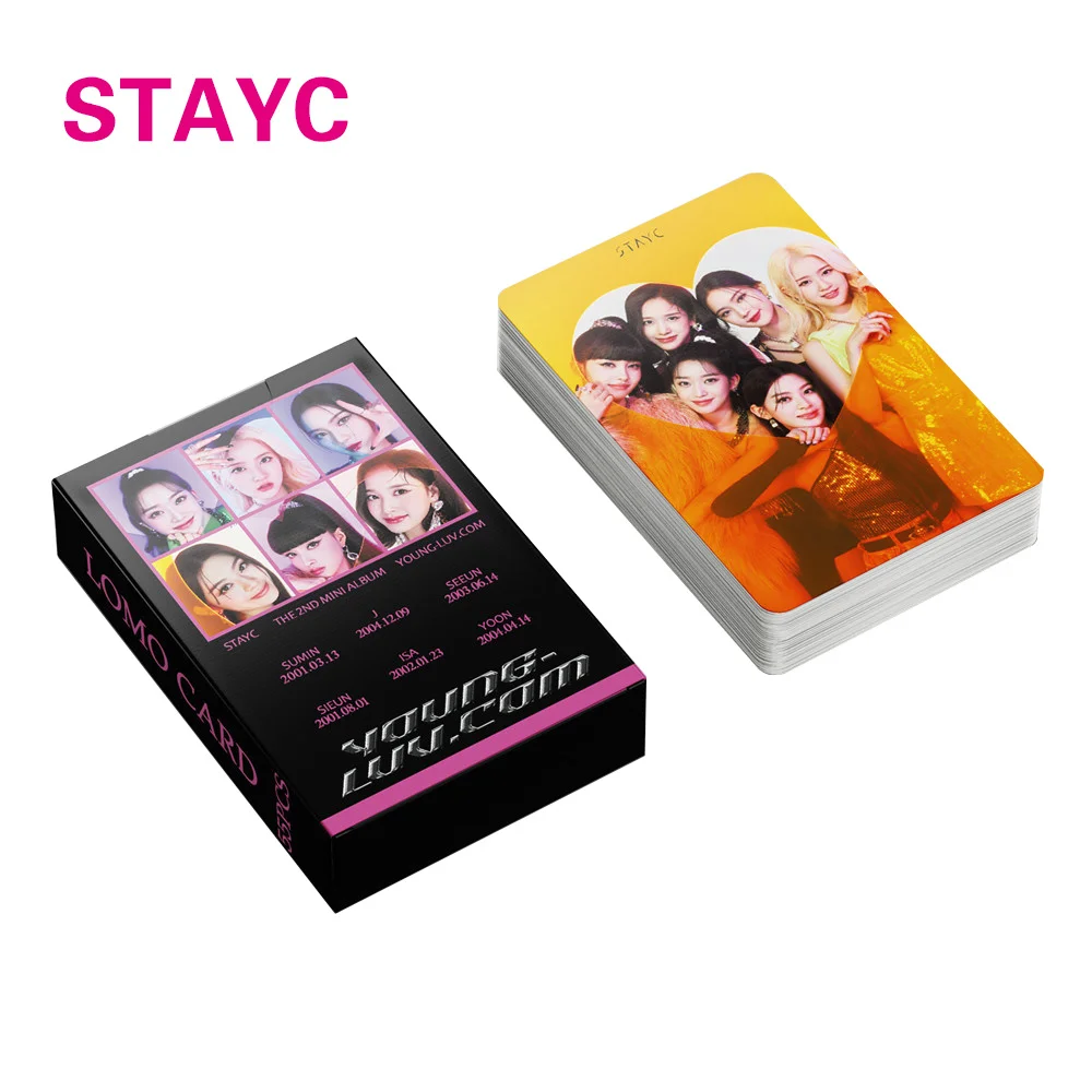 55pcs/set Kpop Stayc YOUNG-LUV.COM Album Photocards Photo Lomo Cards SEEUN Stayc Postcards for Fans Collection Gift
55pcs/set Kpop Stayc YOUNG-LUV.COM Album Photocards Photo Lomo Cards SEEUN Stayc Postcards for Fans Collection Gift