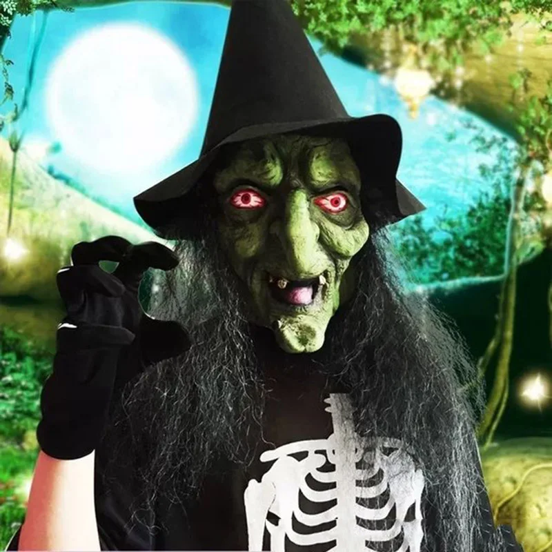 Halloween Horror Old Witch Mask with Hat Cosplay Scary Clown Hag Latex Masks Green Face Big Nose Old Women Costume Party Props
Halloween Horror Old Witch Mask with Hat Cosplay Scary Clown Hag Latex Masks Green Face Big Nose Old Women Costume Party Props
