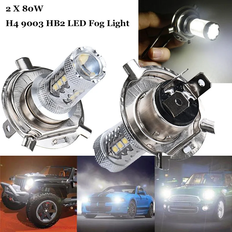 2pcs 80W White H4 9003 HB2 LED Fog Light Bulb 1500LM High Beam Headlight DRL Driving Headlight Fog Lamp Light Long Range Focused
2pcs 80W White H4 9003 HB2 LED Fog Light Bulb 1500LM High Beam Headlight DRL Driving Headlight Fog Lamp Light Long Range Focused