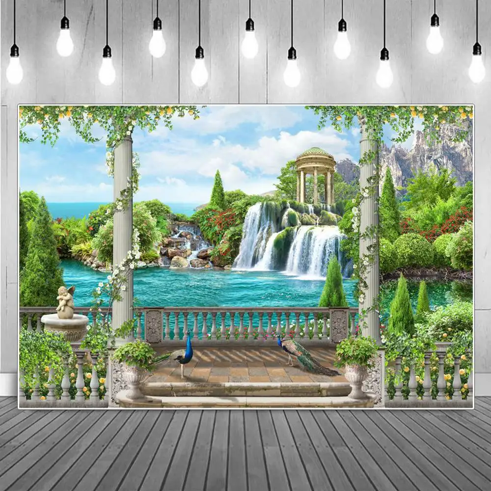Seaside Garden Waterfall Lake Decoration Photography Backgrounds Forest Flower Vine Pillar Observation Deck Baby Photo Backdrops
Seaside Garden Waterfall Lake Decoration Photography Backgrounds Forest Flower Vine Pillar Observation Deck Baby Photo Backdrops