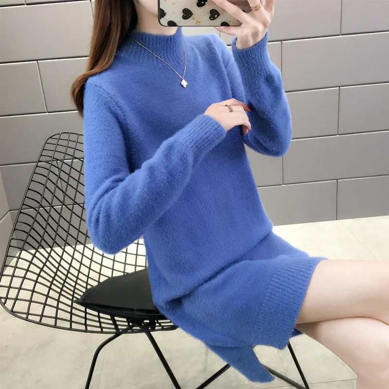 Half Winter Turtleneck Long Dress Women Knit Pullover Korean Fashion 5 Color High Collar Jumper Ladies Sweaters
Half Winter Turtleneck Long Dress Women Knit Pullover Korean Fashion 5 Color High Collar Jumper Ladies Sweaters