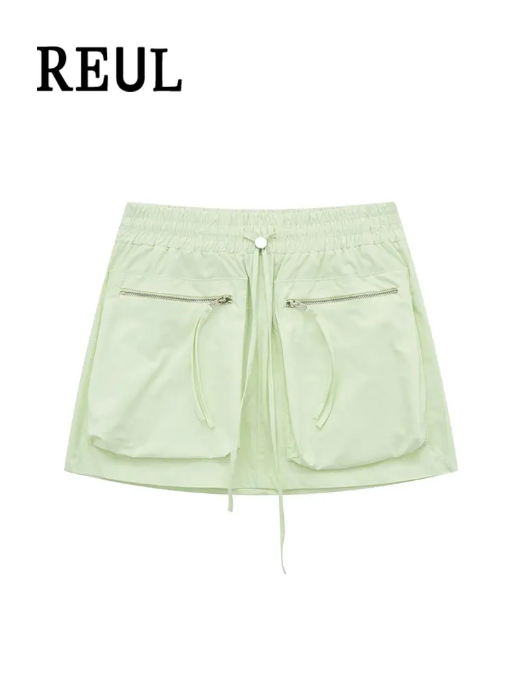 REUL Women Fashion With Pocket Decoration Work Mini Skirt Vintage High Waist With Elastic Waistband Lace up Female Skirts Mujer
REUL Women Fashion With Pocket Decoration Work Mini Skirt Vintage High Waist With Elastic Waistband Lace up Female Skirts Mujer