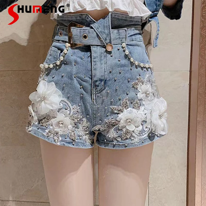 Heavy Industry Beads 3D Flower Denim Shorts Women 2022 New Summer Jeans Shorts Korean Sweet High Waist Slimming Wide Leg Shorts
Heavy Industry Beads 3D Flower Denim Shorts Women 2022 New Summer Jeans Shorts Korean Sweet High Waist Slimming Wide Leg Shorts