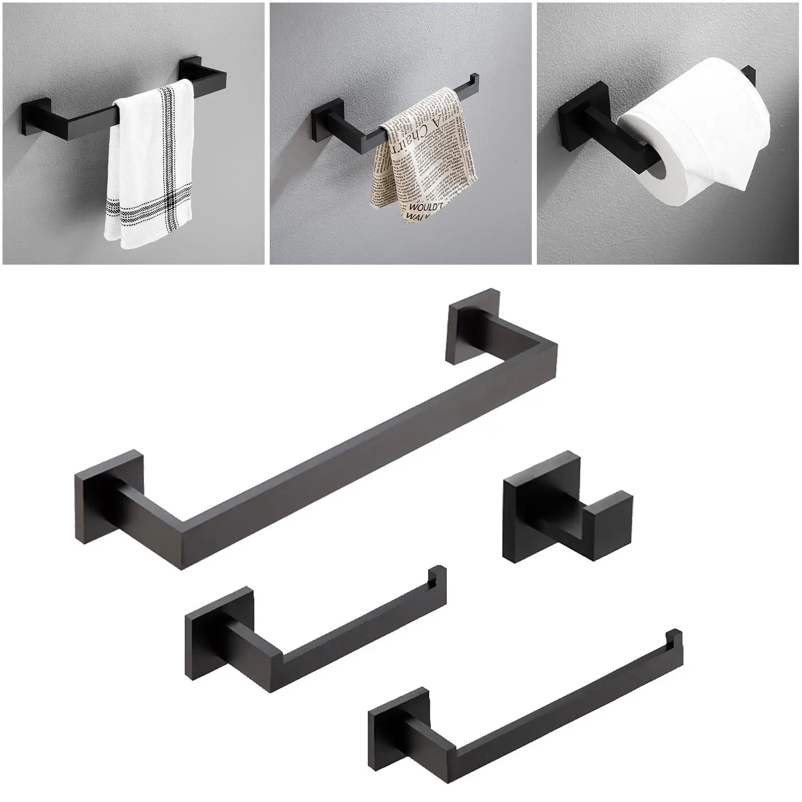 Bathroom Hardware Set SUS304 Stainless Steel Wall Mounted Includes 16" Hand Towel Bar Bathroom Accessories Kit
Bathroom Hardware Set SUS304 Stainless Steel Wall Mounted Includes 16" Hand Towel Bar Bathroom Accessories Kit