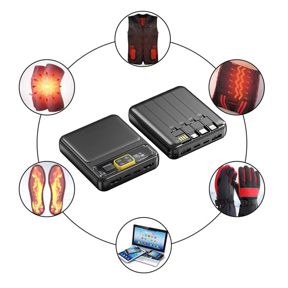 20000mAh Power Bank Portable Mini Mobile Charger Fast Charging External Battery Pack For Heating Vest Jacket Scarf Socks Gloves
20000mAh Power Bank Portable Mini Mobile Charger Fast Charging External Battery Pack For Heating Vest Jacket Scarf Socks Gloves