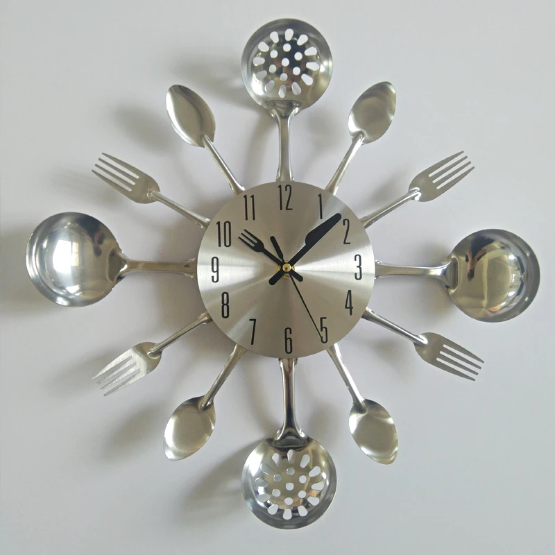 Real Metal Wall Clock Knife Kitchen Decoration Quartz Mute Modern Separates Needle Watch Home
Real Metal Wall Clock Knife Kitchen Decoration Quartz Mute Modern Separates Needle Watch Home