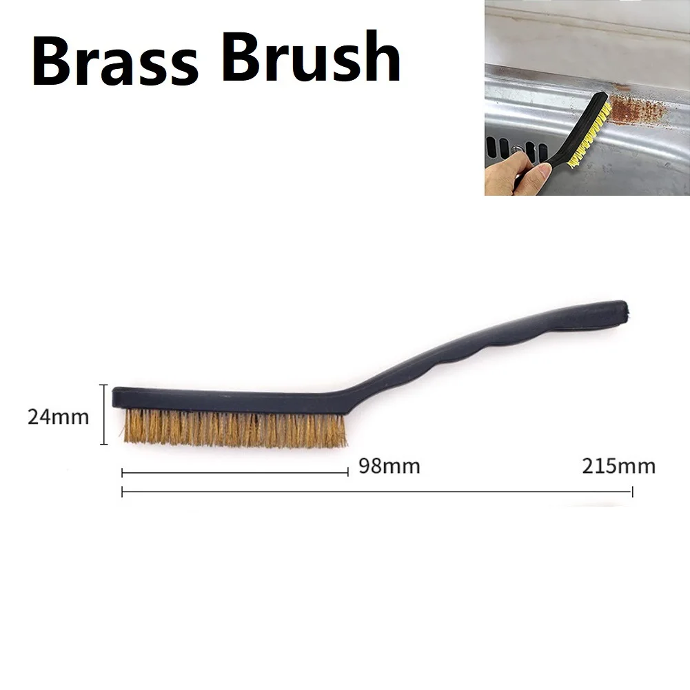 

Wire Brush Nylon Brass & Steel Brushes Rust Remover Flaking Paint Rust Dirty Cleaning Tools 98mm X 24mm Cleaning Brush Hand Tool
