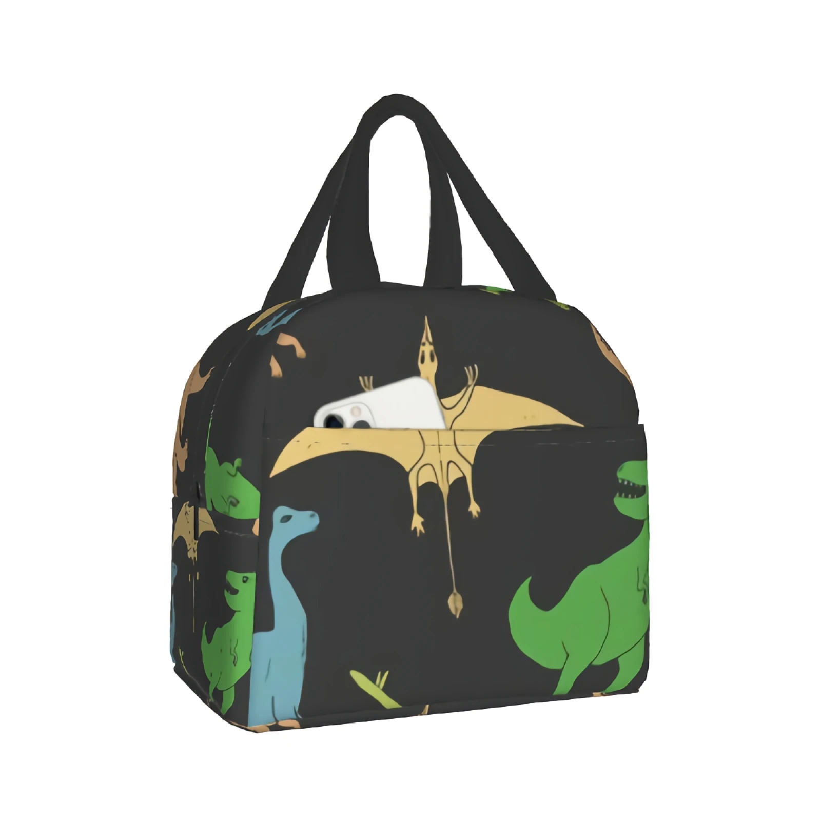 Hand Drawn Dinosaur Lunch Insulation Bag Portable Reusable Cooler Bag Cute Colorful Dinosaur Theme with Zipper and Front Pocket
Hand Drawn Dinosaur Lunch Insulation Bag Portable Reusable Cooler Bag Cute Colorful Dinosaur Theme with Zipper and Front Pocket