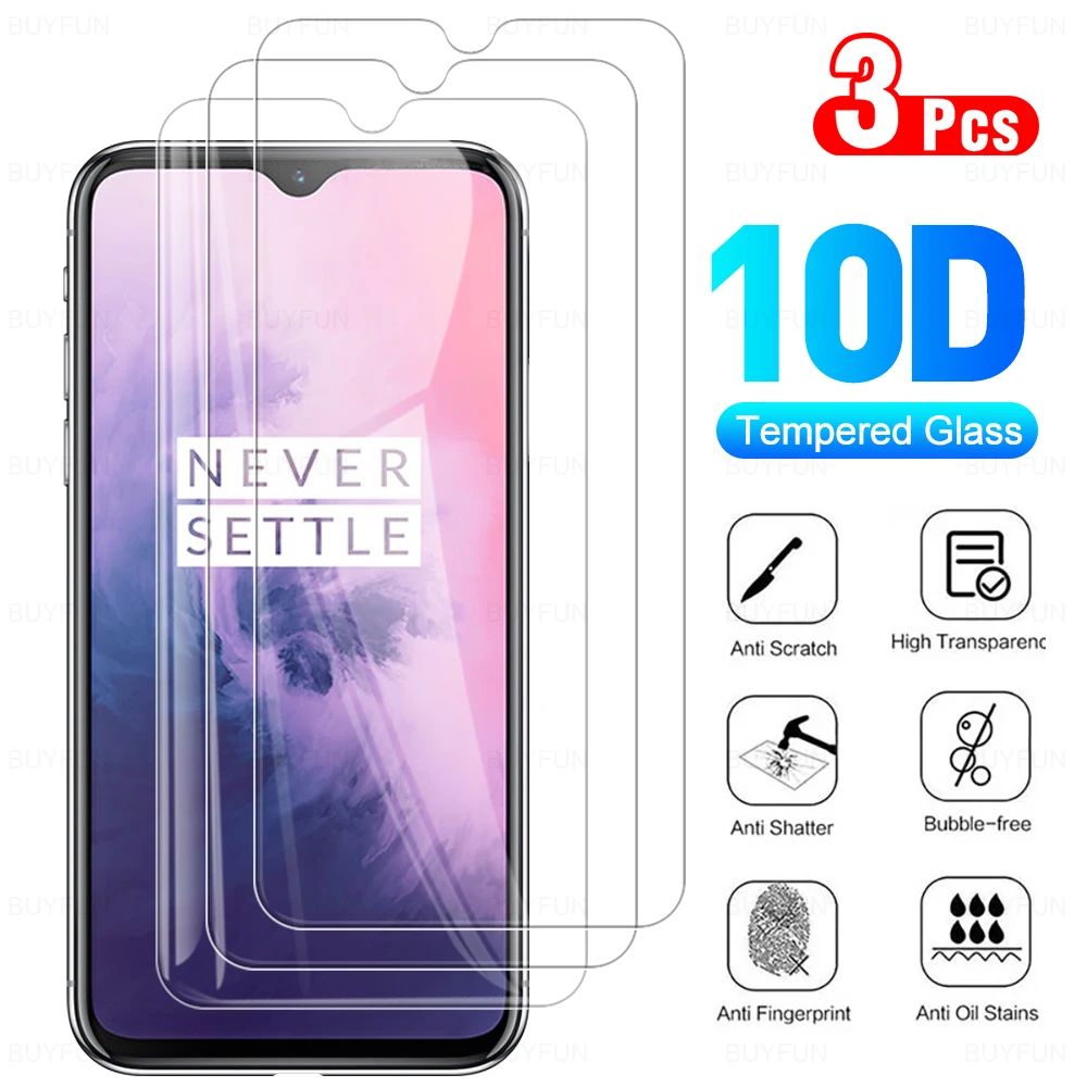 

3Pcs Tempered Glass For Oneplus 7 6t 10T 10R Screen Protectors For Oneplus 7t 9RT 5G 8T One plus 8TPlus safety Protective Glass