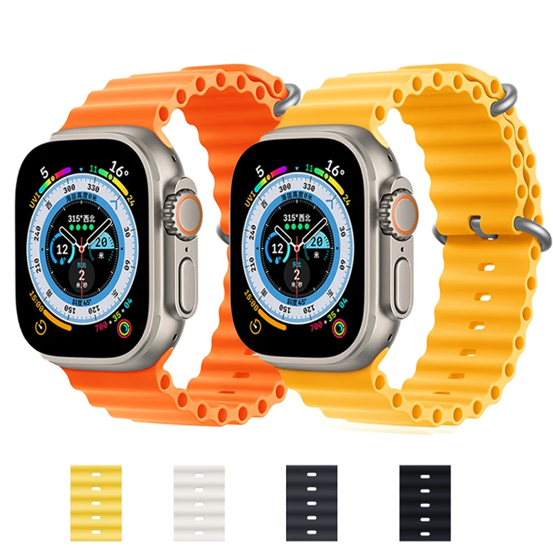 Ocean strap For Apple watch band Ultra 49mm 40/44mm Correa 38/42mm Silicone bracelet smart iWatch series 8 7 6 5 4 3 se 41/45mm
Ocean strap For Apple watch band Ultra 49mm 40/44mm Correa 38/42mm Silicone bracelet smart iWatch series 8 7 6 5 4 3 se 41/45mm