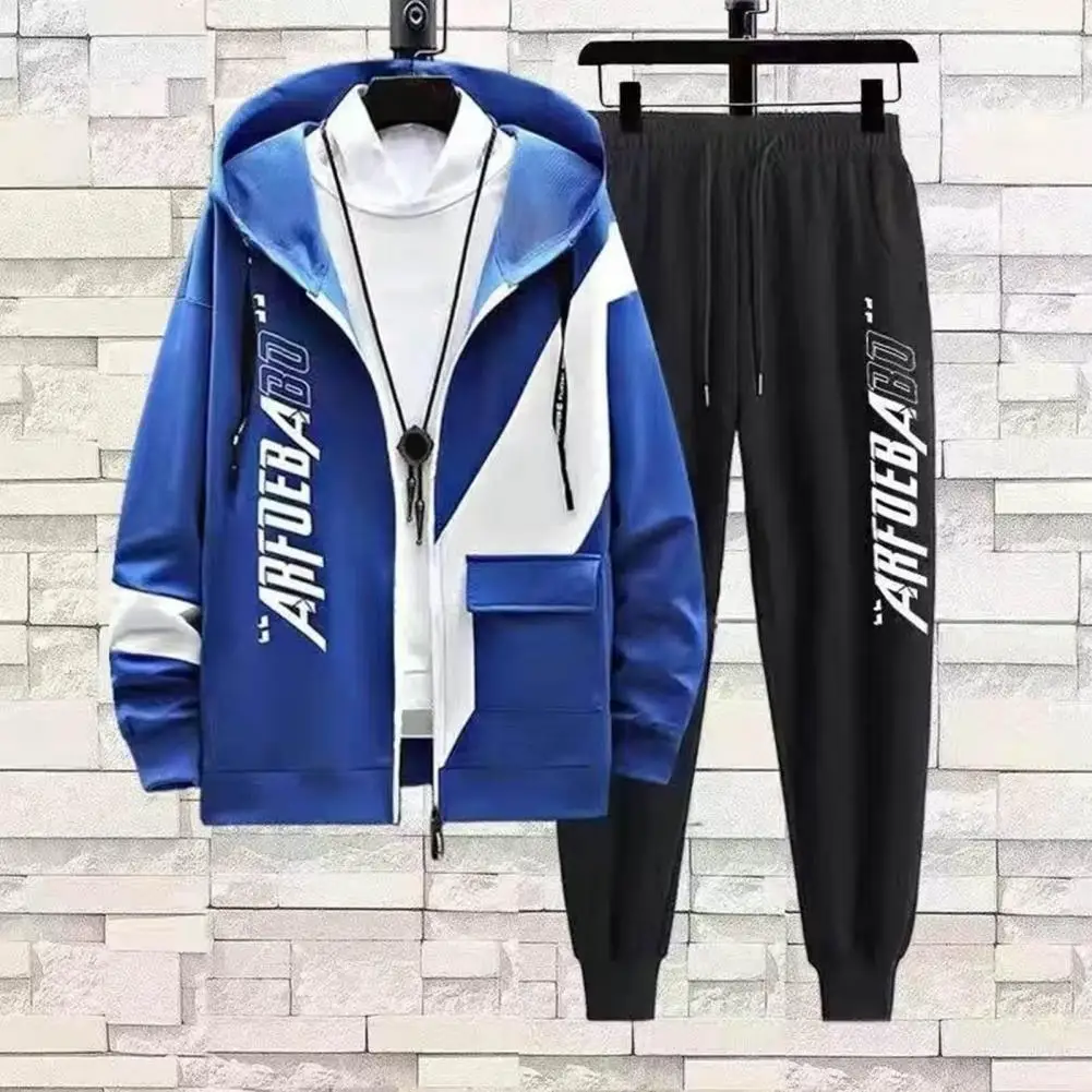 2Pcs/Set Long Sleeve Pockets Drawstring Elastic Waistline Zipper Placket Hoodie Coat Pants Men Letter Print Tracksuit Outfit
2Pcs/Set Long Sleeve Pockets Drawstring Elastic Waistline Zipper Placket Hoodie Coat Pants Men Letter Print Tracksuit Outfit